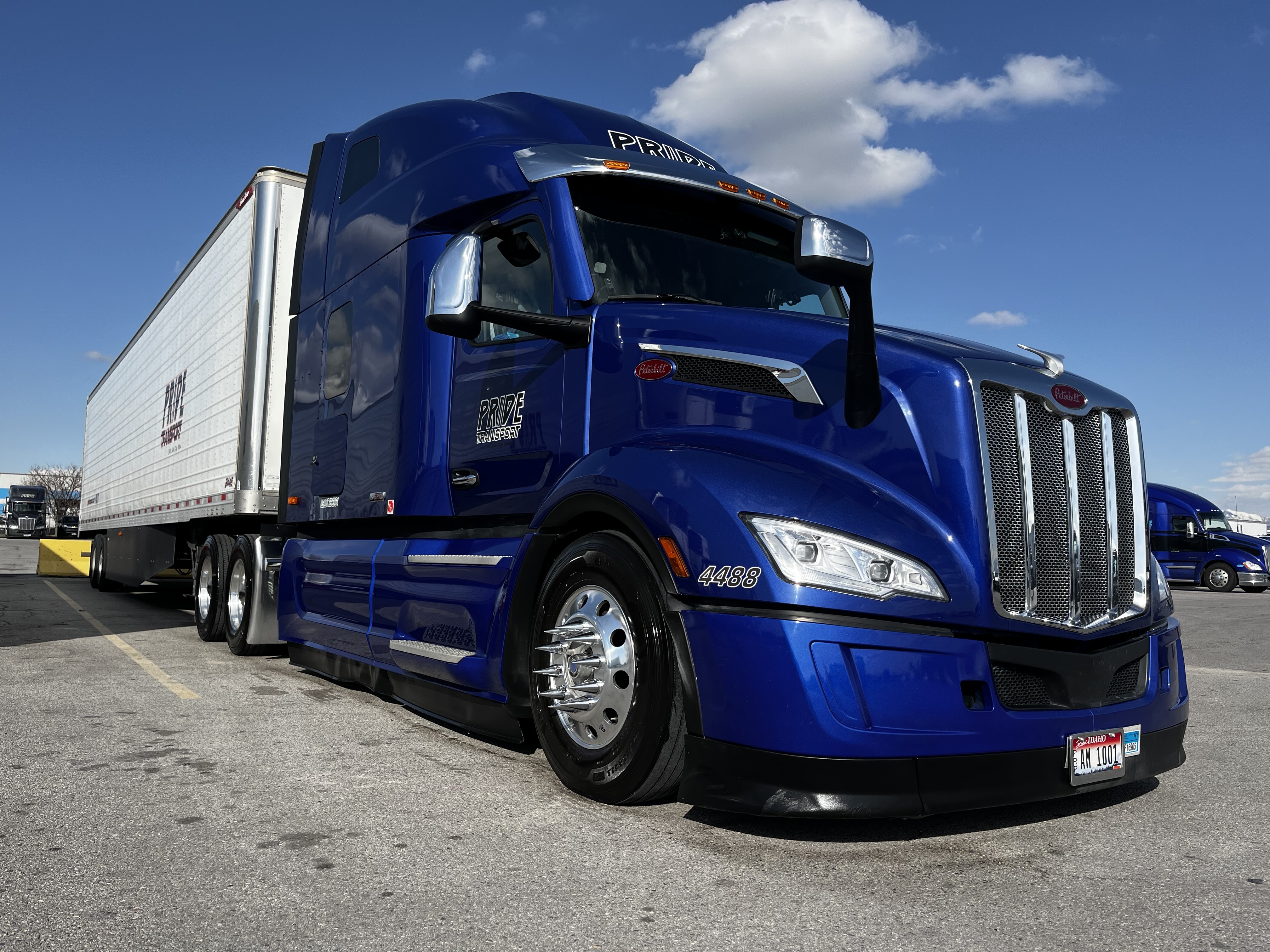 blue pride transport truck
