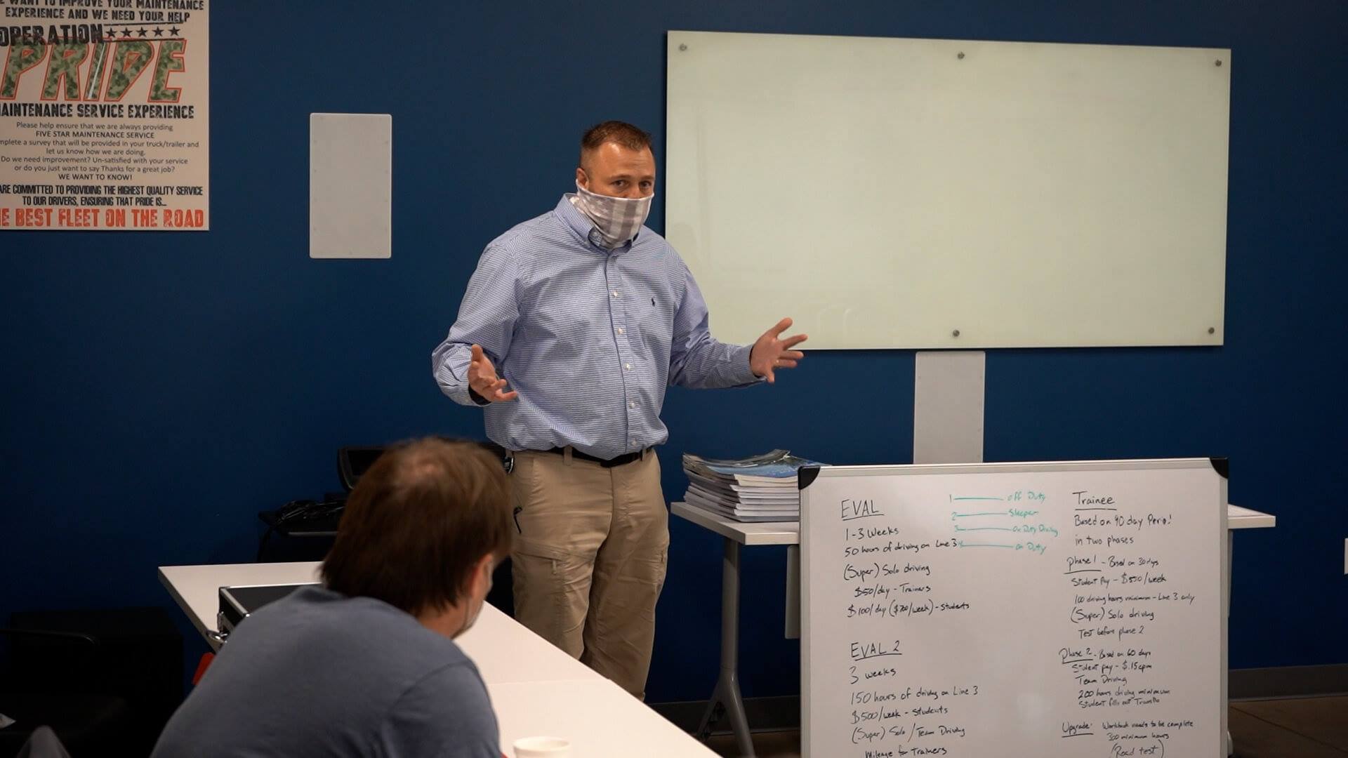 semi cdl training class with instructor up front