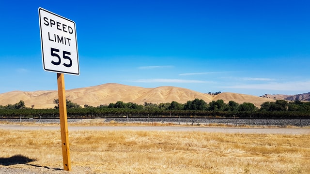 55 mph speed limit sign