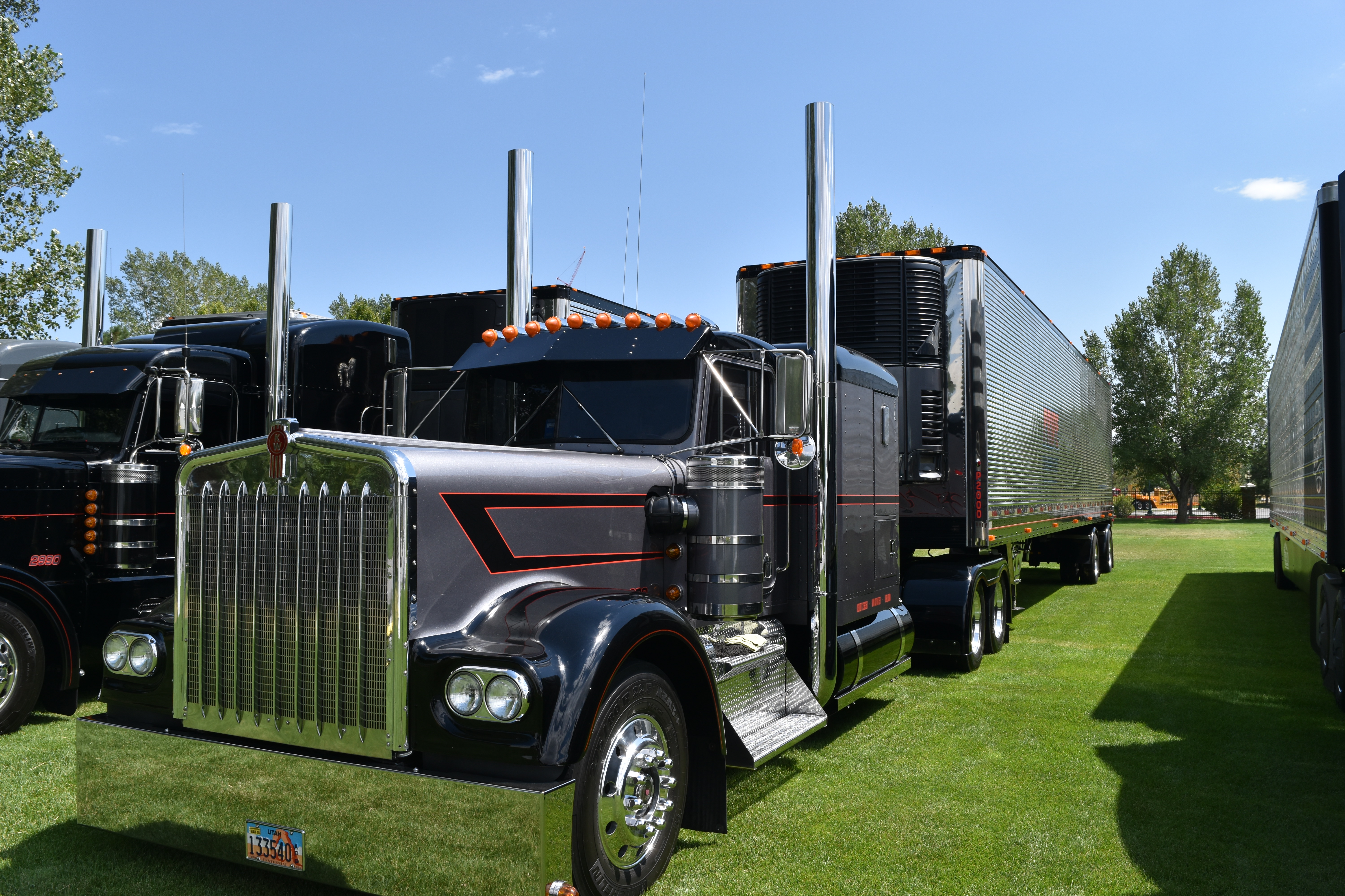 custom pride semi truck at truck show