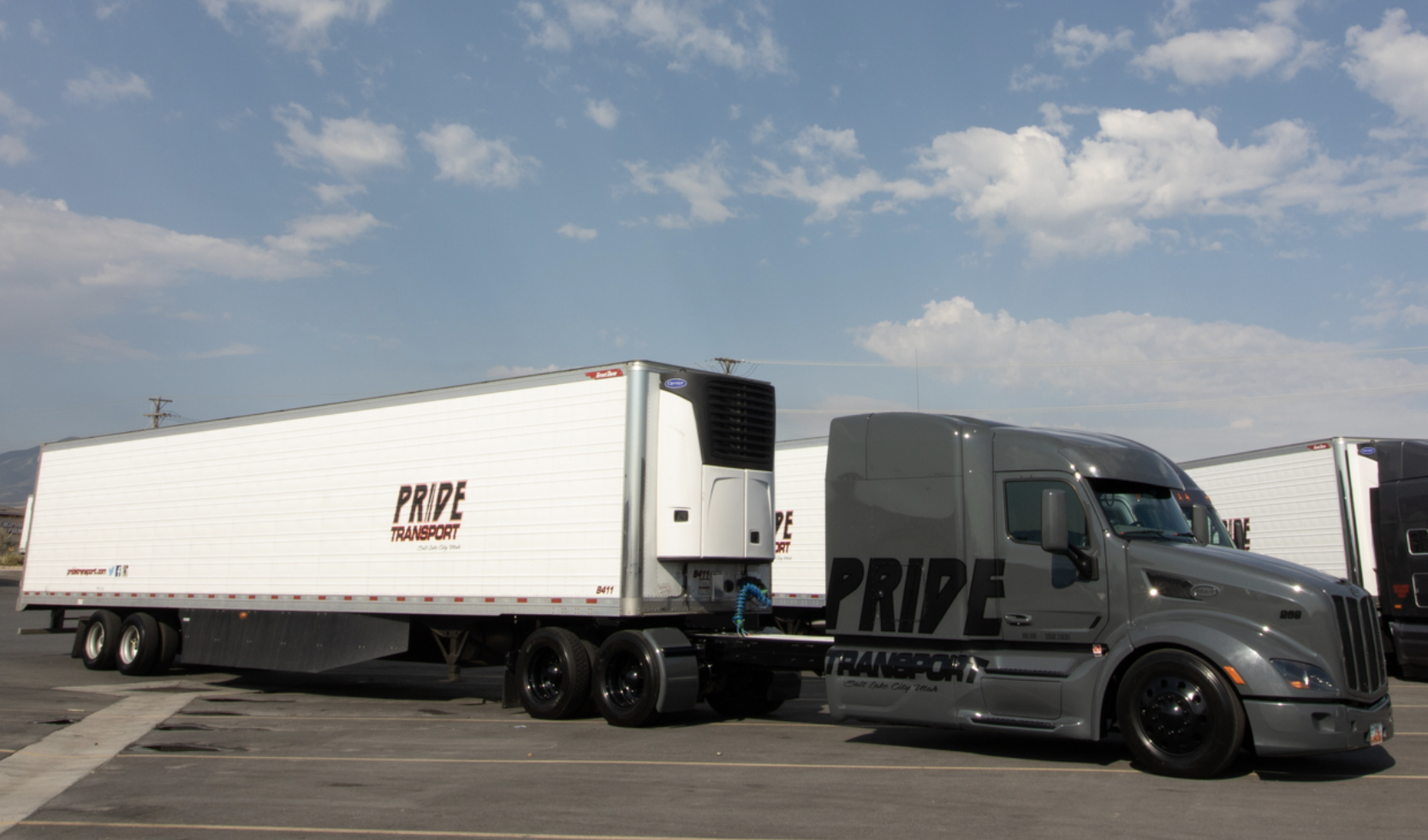 pride transport truck parked
