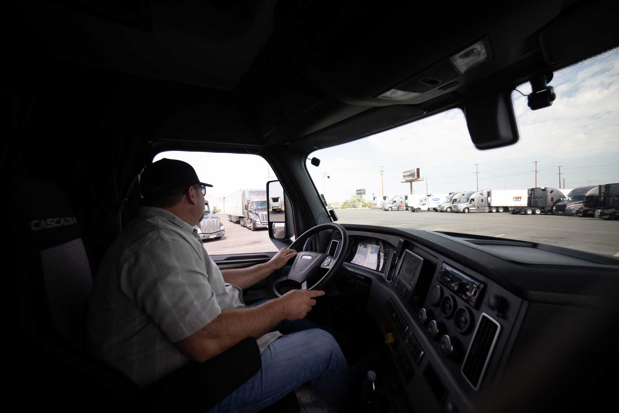 truck driver in cab