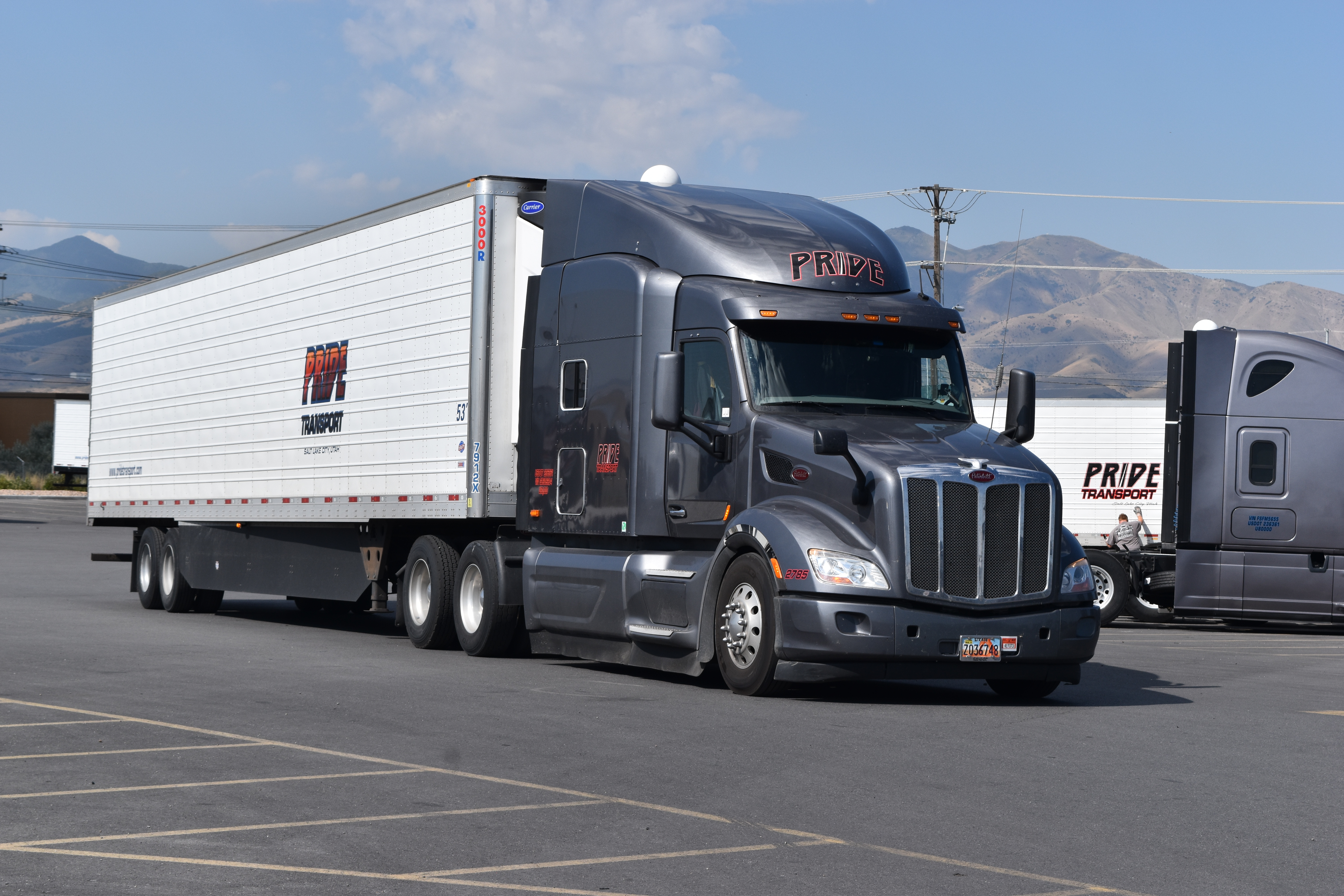 pride transport truck in headquarters yard