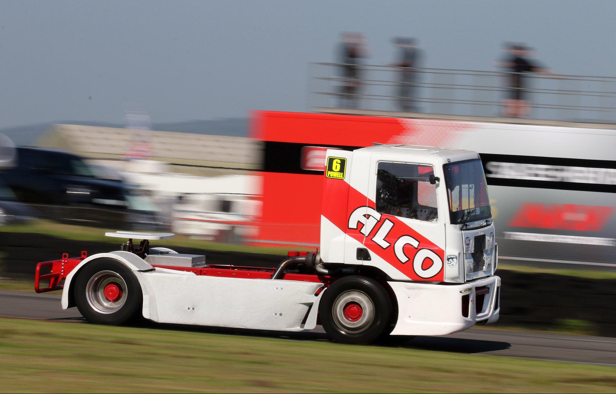 truck racing on track at convoy in the park