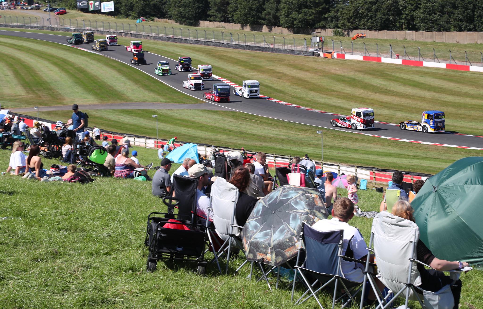 racing trucks at convoy in the park