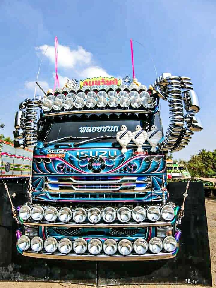 thailand customized truck with michelin man