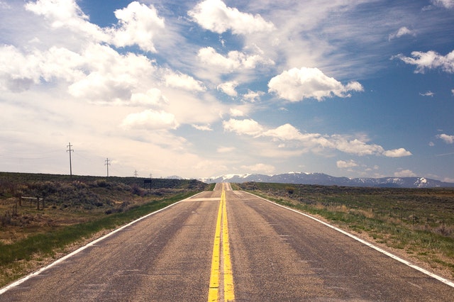 a wide open two lane highway