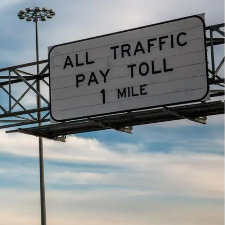 pay toll sign