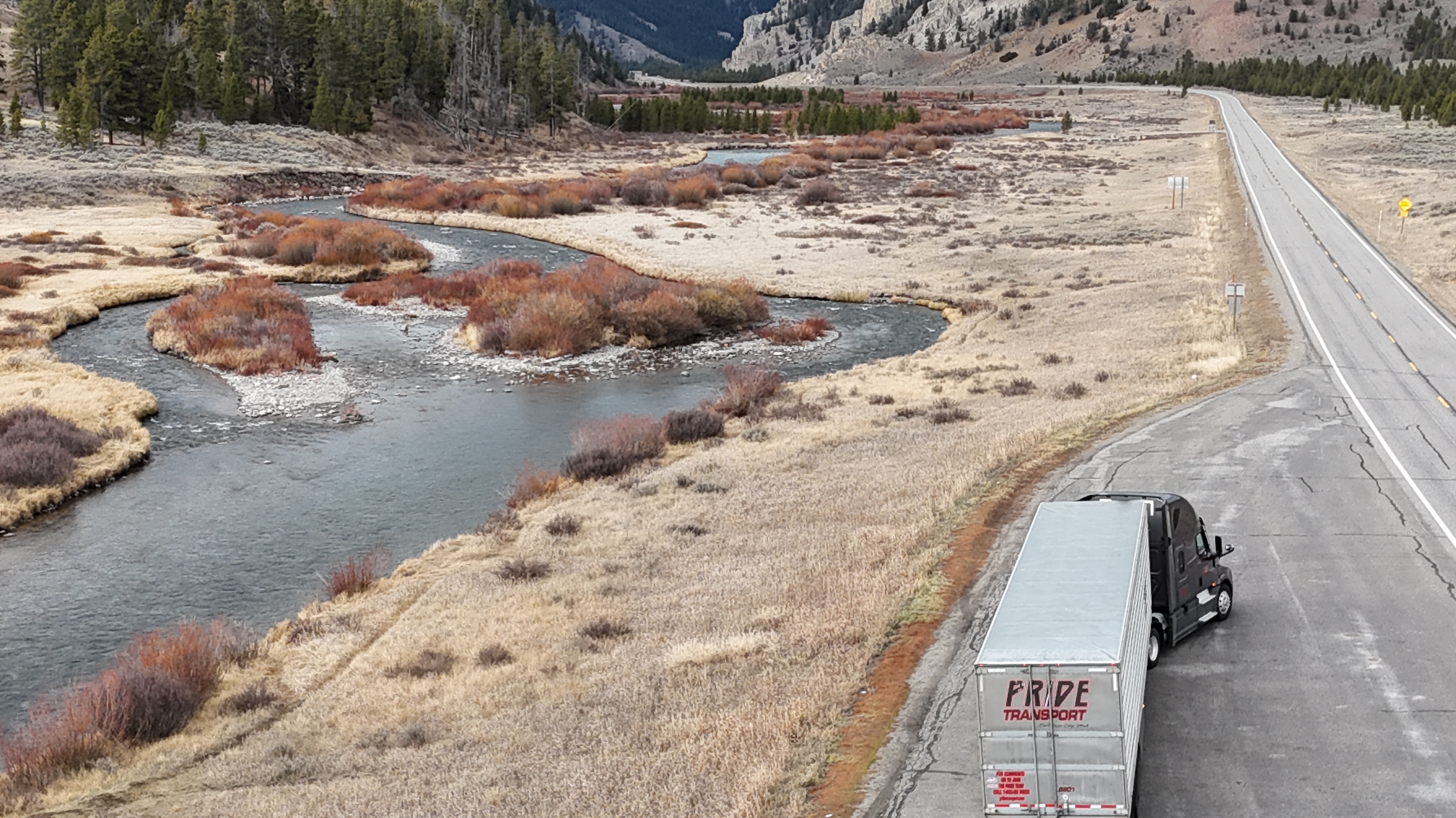pride transport truck near gallatin river