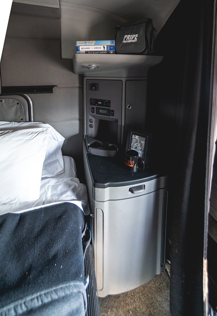 kitchen in semi-truck