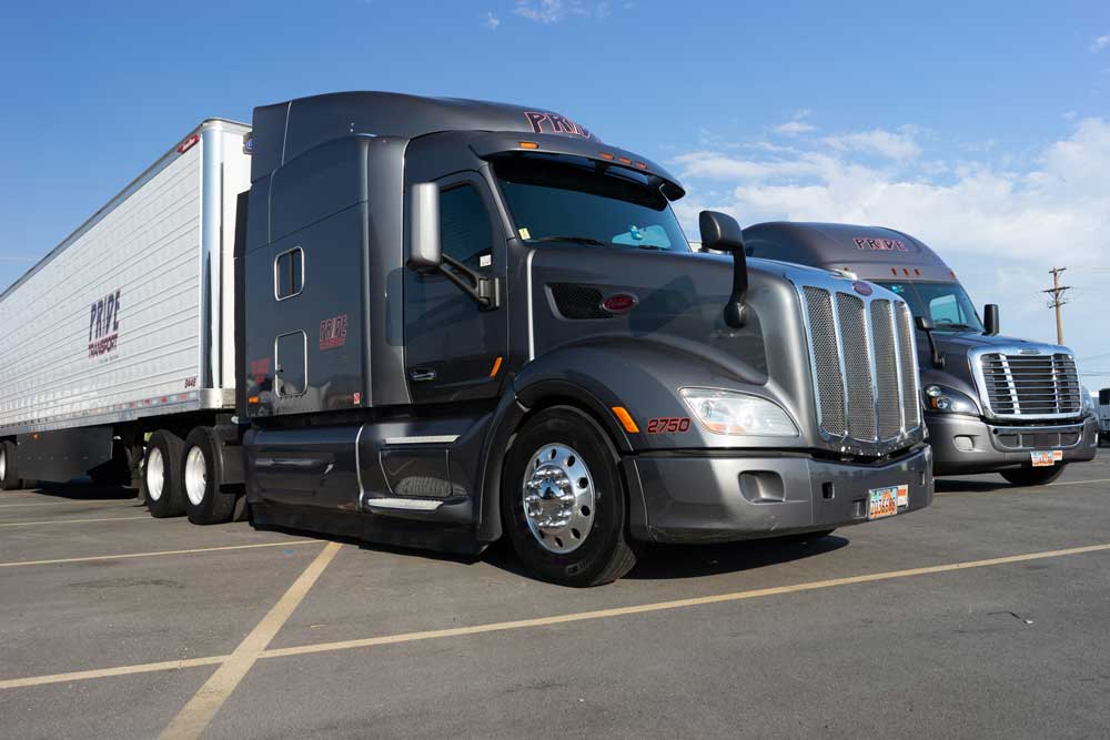 Peterbilt semi truck parked