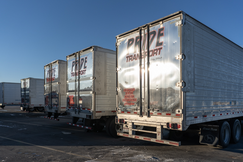 back of pride transport trucks