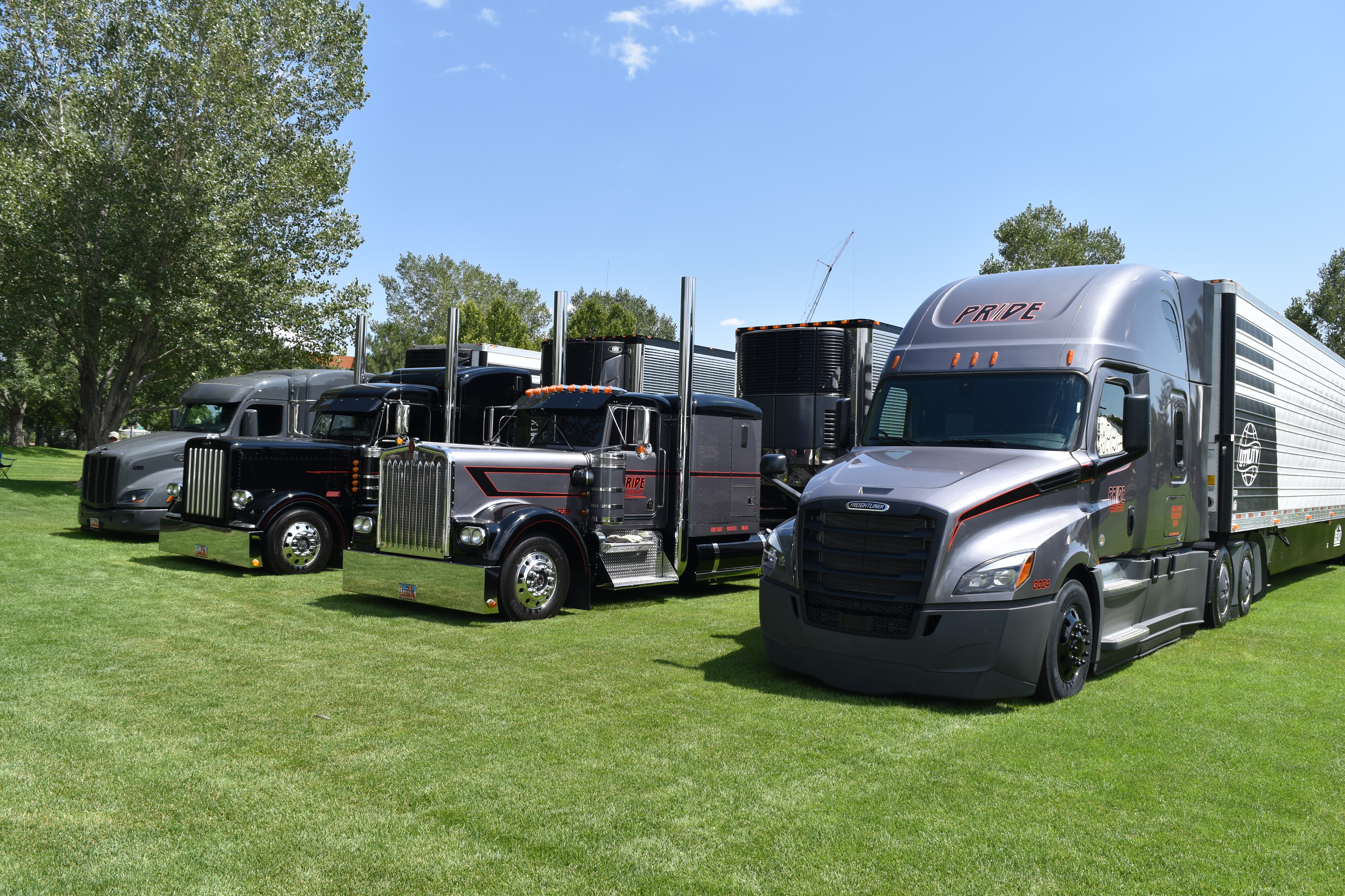 pride transport trucks at truck show