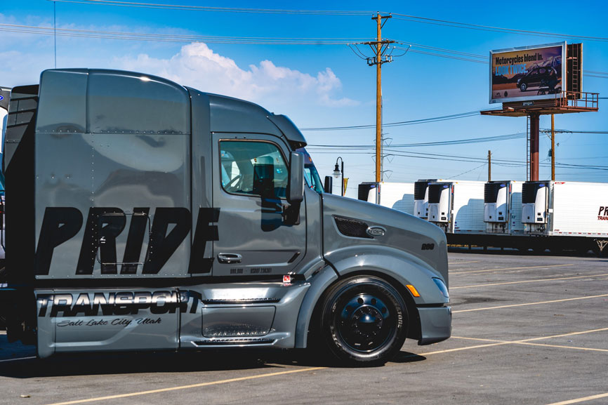 Pride truck on the road