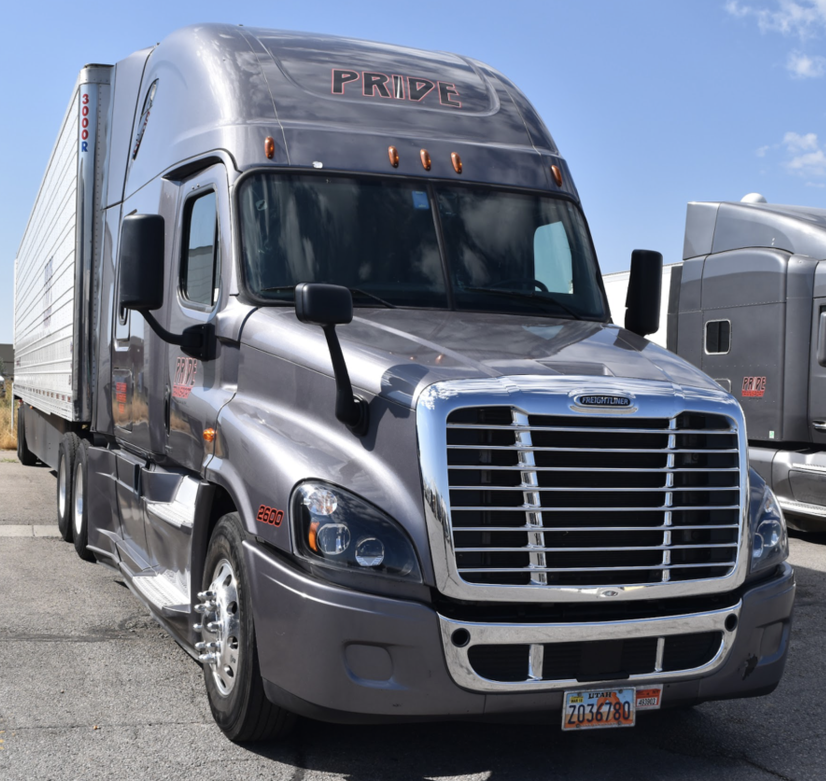 pride transport truck parked