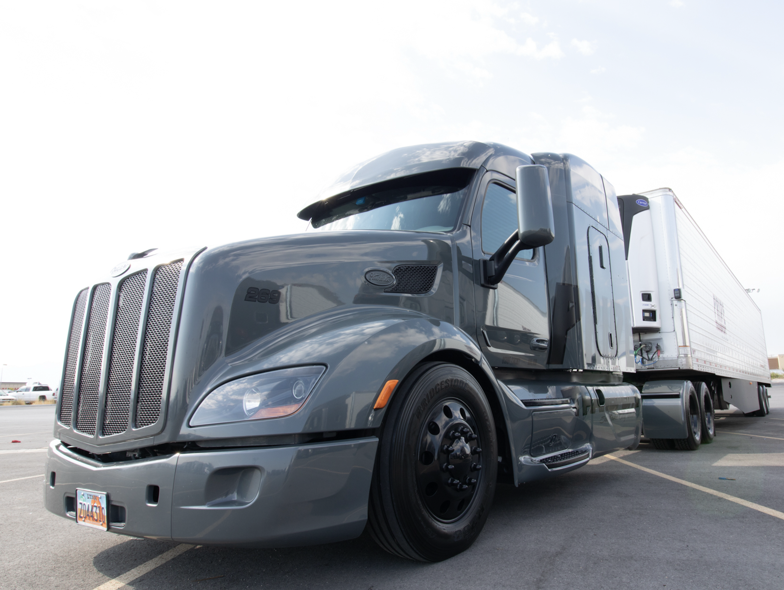 front of pride transport truck