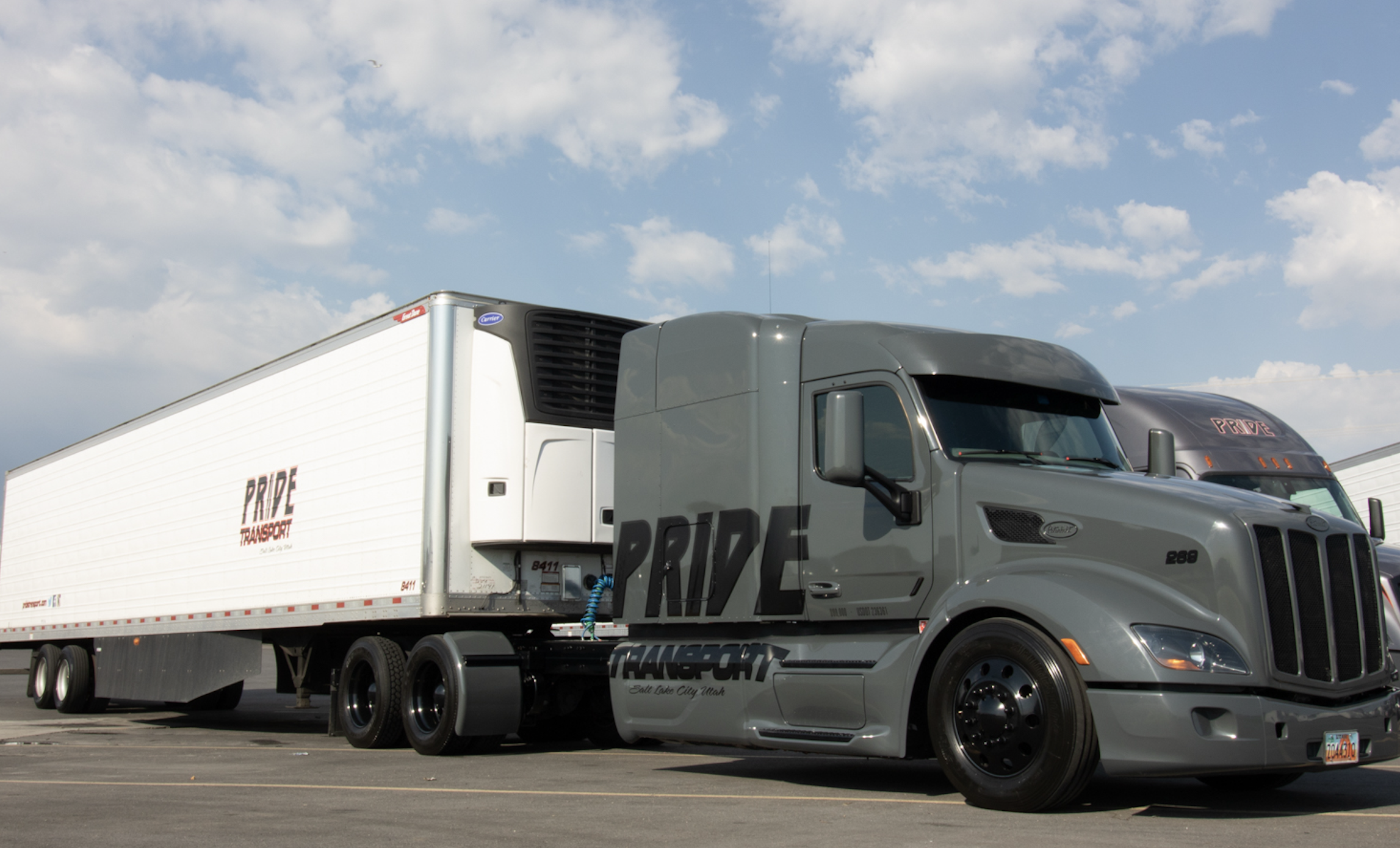 pride transport truck parked