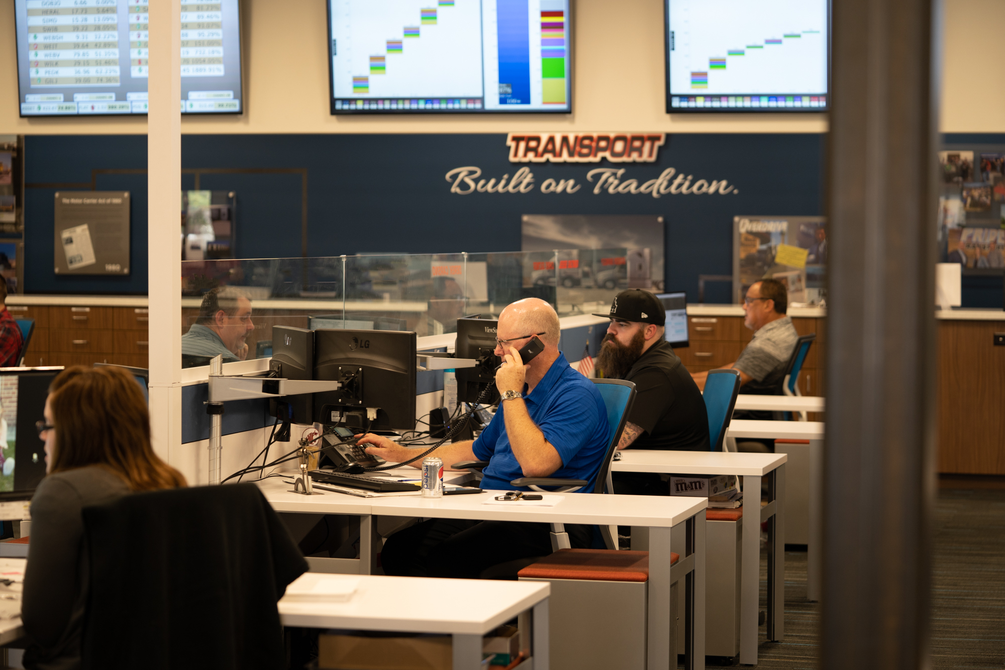 pride transport dispatcher employees in the office